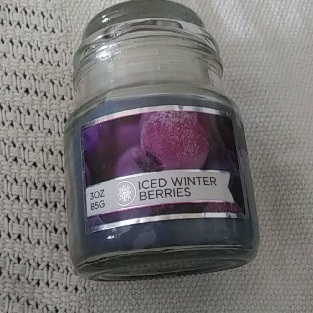 Iced winter berries candle